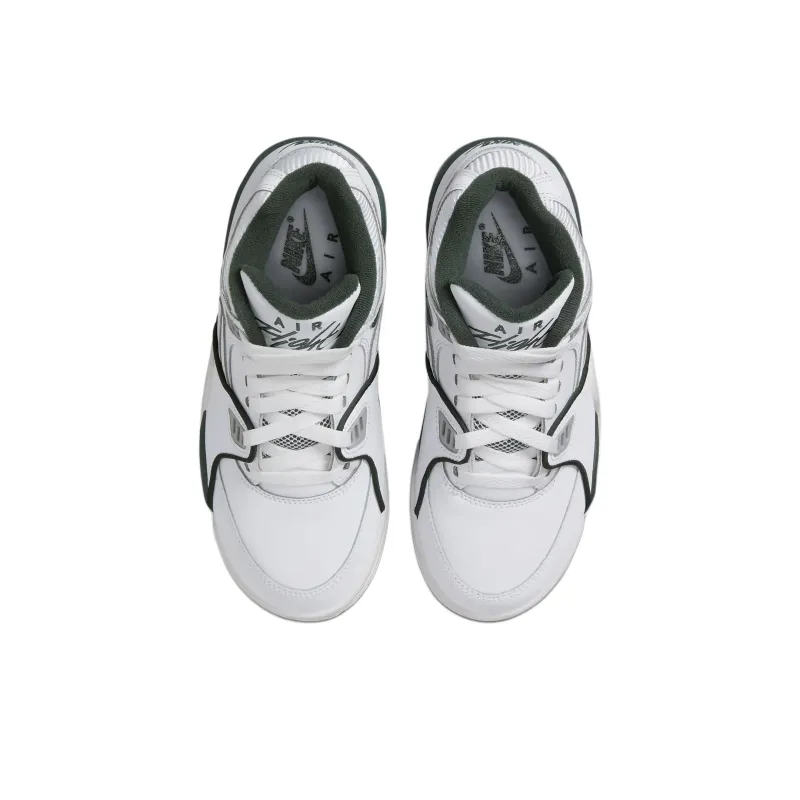 Nike Air Flight 89 Abrasion Resistant High Top Children's Basketball Shoes White Green Unisex-3