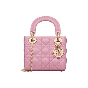 DIOR Lady Dior Sheepskin Dior Bag Shoulder Bag Crossbody Bag Handbag Mini Women's Pink Hydrangea