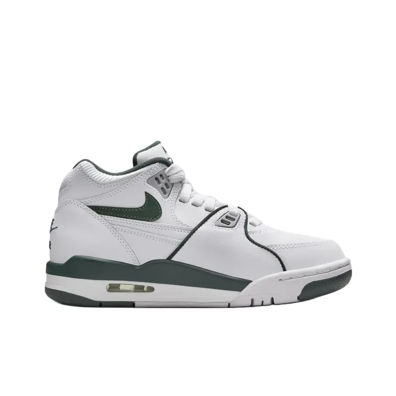 Nike Air Flight 89 Abrasion Resistant High Top Children's Basketball Shoes White Green Unisex-1