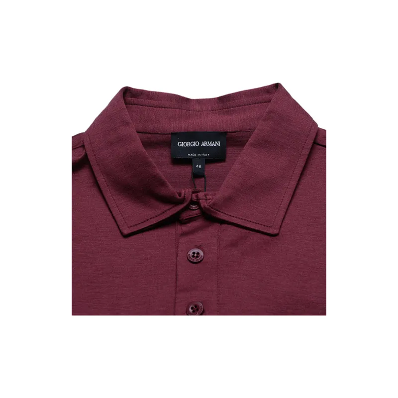 GIORGIO ARMANI SS22 Polo Shirt Men's Brick Red-4