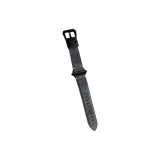 Black/White Mist Wax Genuine Leather Strap
