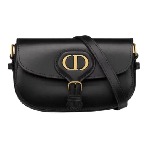 DIOR Bobby Smooth Finish Cow Leather Crossbody Bag Shoulder Bag Mini Women's Black