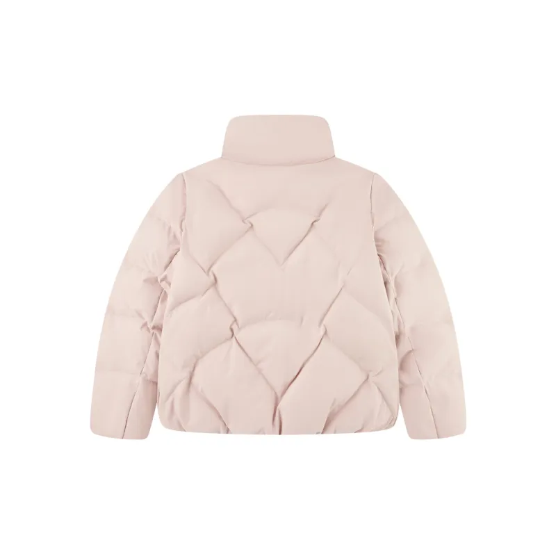 QIAODAN Variety Training Collection Down Jacket Women's White Peach Pink-1