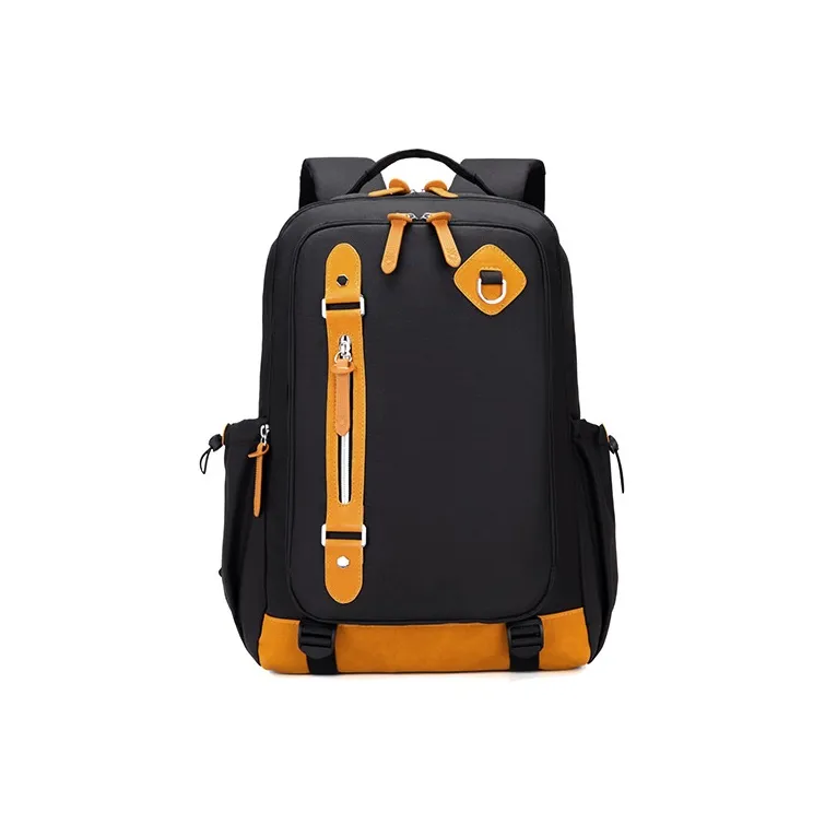 Almost Bear Polyester Backpack Computer Backpack Large Size Unisex Classic Black/White Sand Gray-0