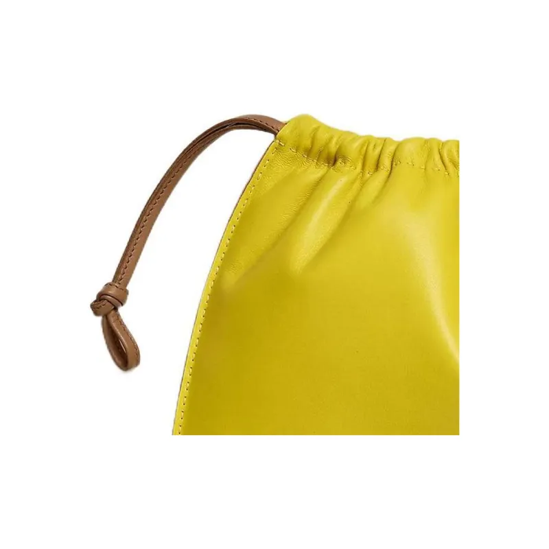 HERMES Pilo Milo Lambskin Swift Calfskin Makeup Bags Clutches Women's Lemon-3