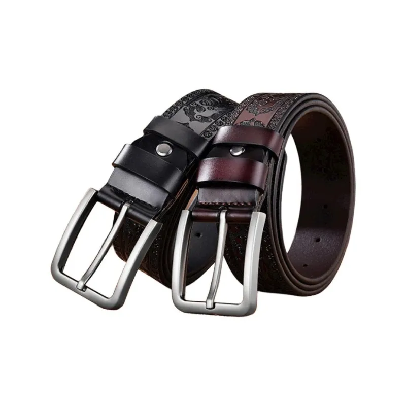 JEANSWEST Cow Leather Leather Belts Men's 3.8cm-1