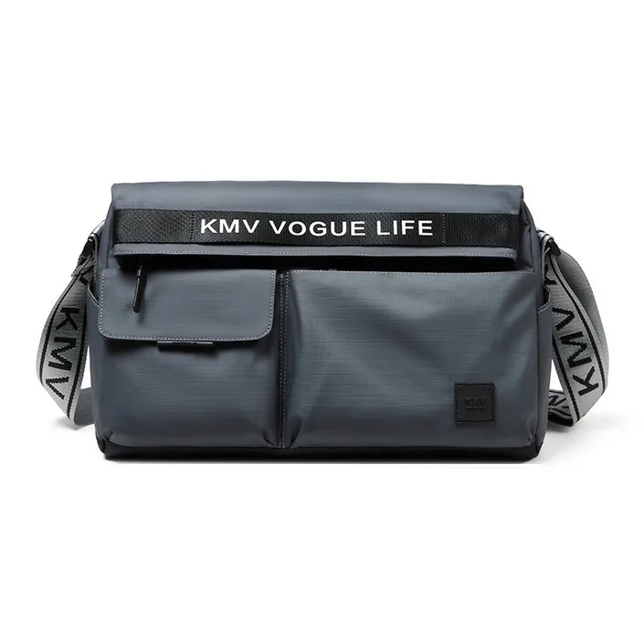 KMV Polyester Gym Bag Medium Size Unisex Black/White/Gray-12