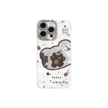 XIANGRIKE TPU Material Bear Plush Phone Case Compatible With IPhone 15/14 Plus/13/12/11/15 Pro Max/XS/XR/XS Max/8 Plus
