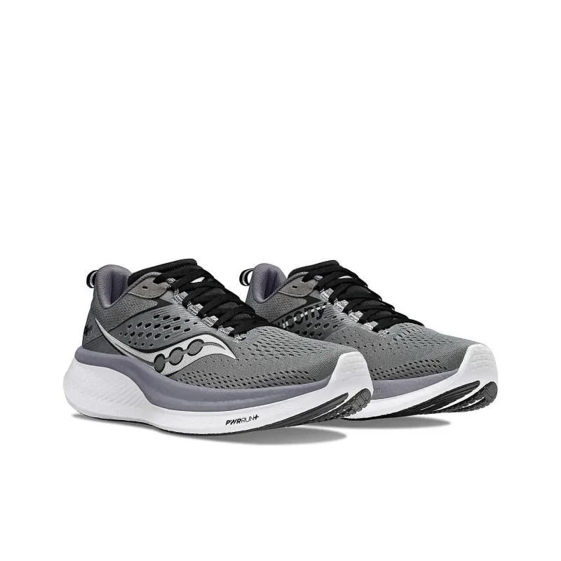 Saucony RIDE 17 Anti-Slip Wear-Resistant Low-Top Running Shoes Men's Gray-3