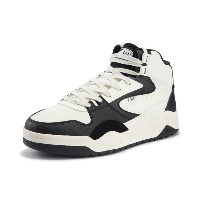 361° Type burn 4 Warm Slip Resistant High Top Skateboard Shoes Men's White Black-1