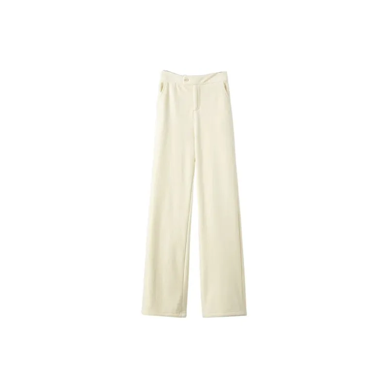 Late White Casual Pants Women's-2