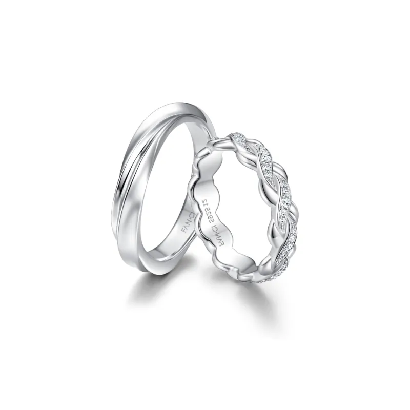FANCI S925 Silver Ring Pair Women's-0