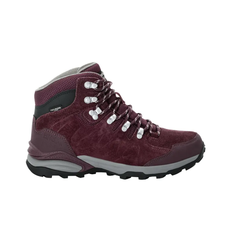 Jack Wolfskin Slip Resistant, Abrasion Resistant, Waterproof Mid Top Hiking Shoes Women's Burgundy-1