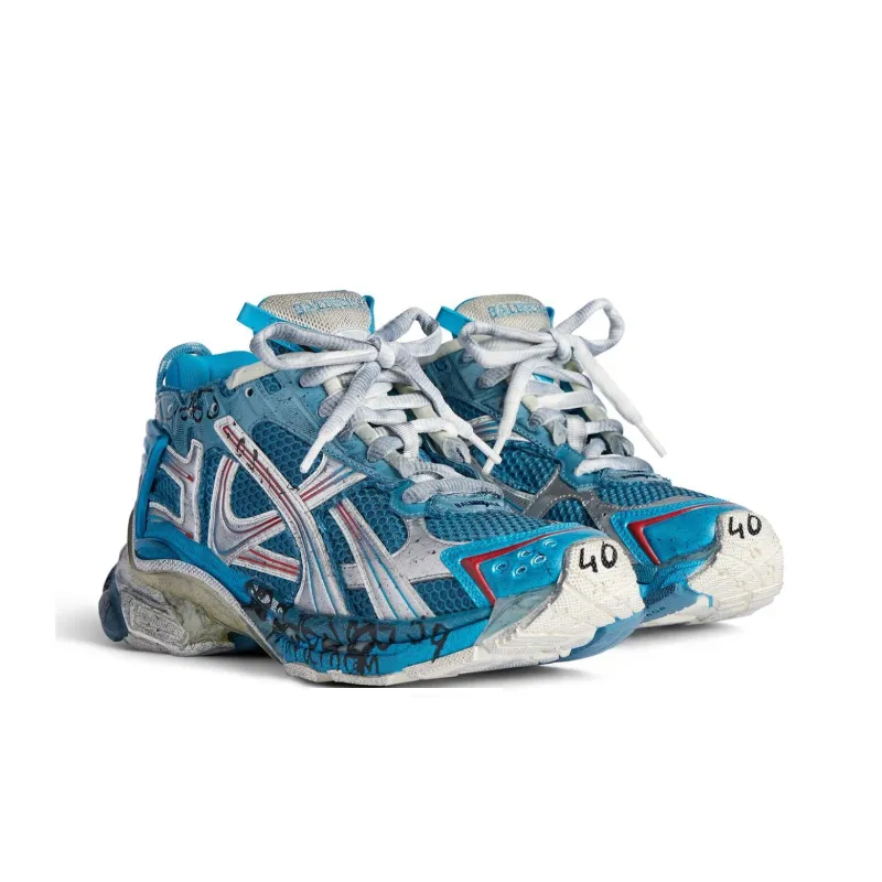 Balenciaga Runner Marathon Low-Top Casual Shoes Men's Blue-2