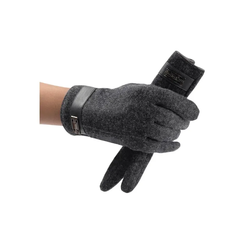 H YXIANG Wool Knit Gloves Men's-3
