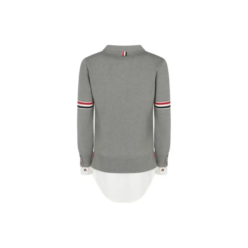 THOM BROWNE RWB armbands V neck Cardigan-1