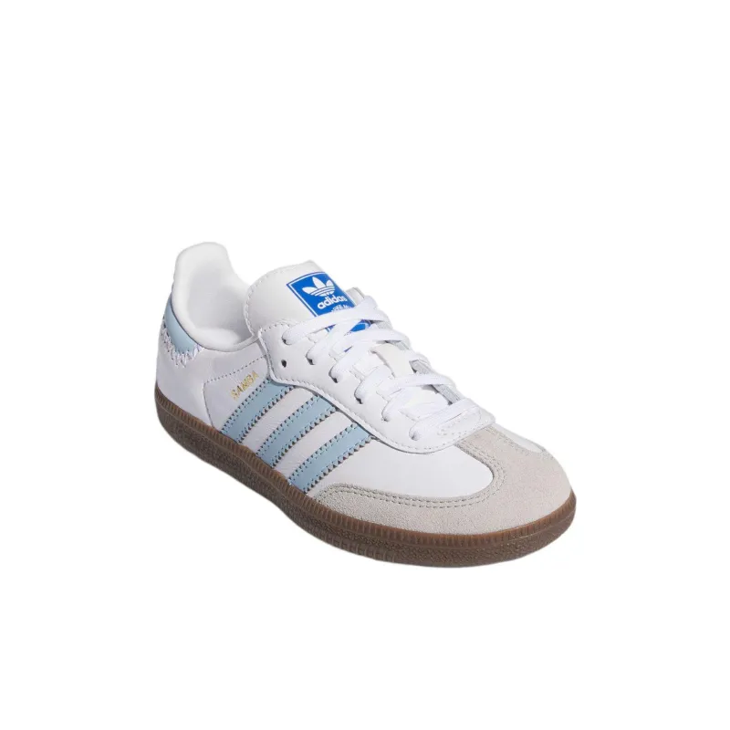 Adidas Originals SAMBA OG Abrasion Resistant Low Top Kids' Skateboarding Shoes White Blue Children Aged 3 7 Years Old-2