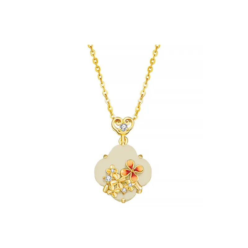 VANA Hetian Jade Necklaces Pale Greenish White Jade Women's-11