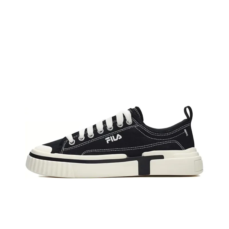 FILA LOOP Anti Slip Wear Resistant Low Top Skateboard Shoes Men's Black-0