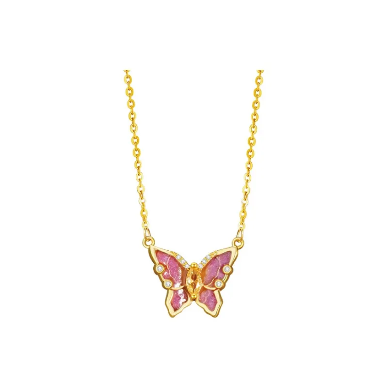Eclater 925 Sterling Silver Necklaces Women's Pink-0