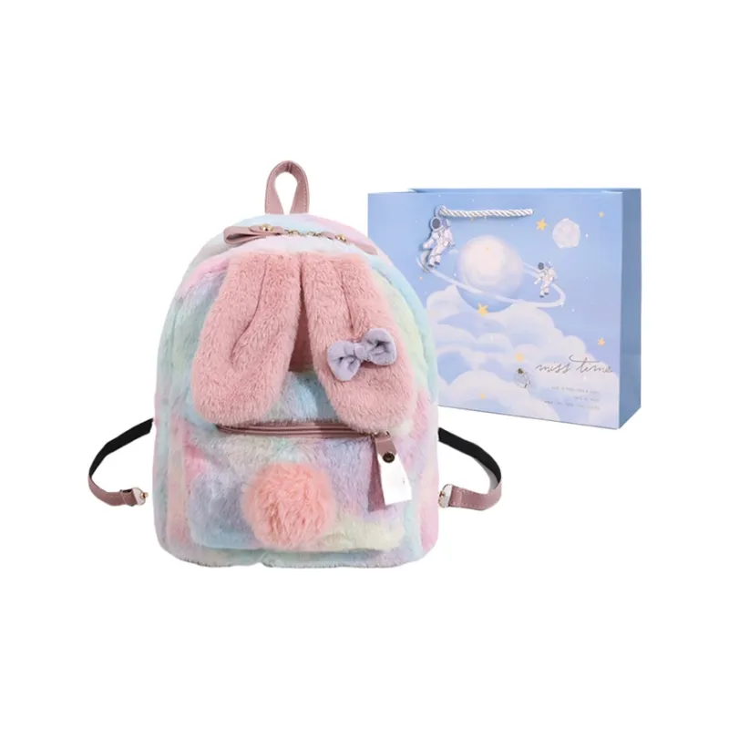 Duoluplo Doron Paul Plush Backpack Unisex Pink/Yellow-0