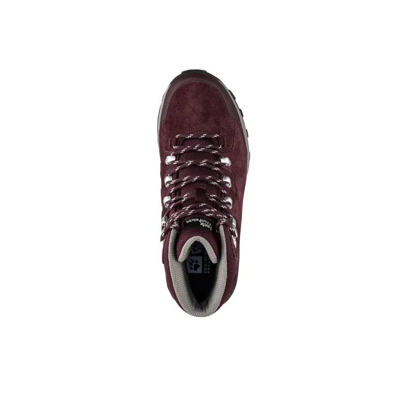 Jack Wolfskin Slip Resistant, Abrasion Resistant, Waterproof Mid Top Hiking Shoes Women's Burgundy-4