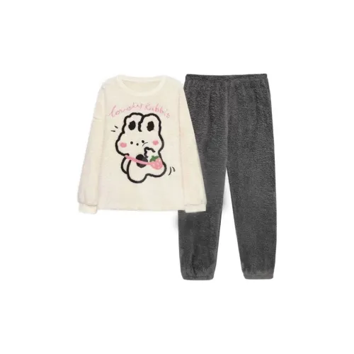 OEING Pajama Set Women's Rabbit White