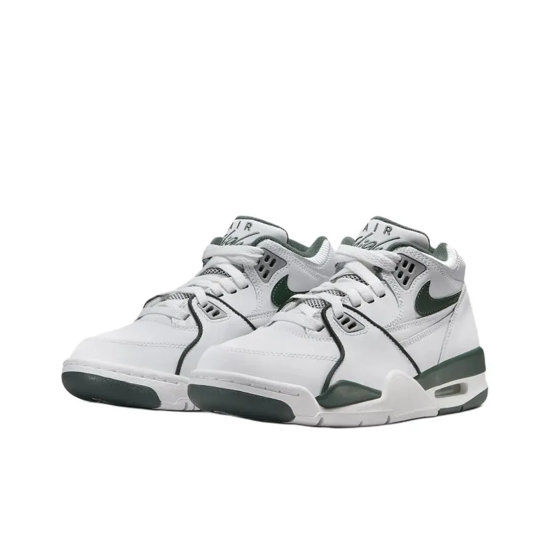 Nike Air Flight 89 Abrasion Resistant High Top Children's Basketball Shoes White Green Unisex-2