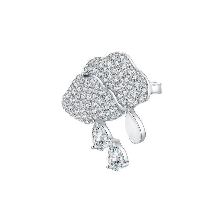 BABYBEI Mother Of Pearl Brooches Women's Silver-1