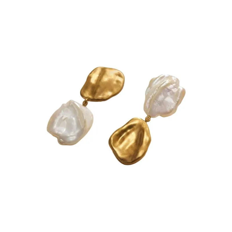 Monica Vinader X Amy Powney Keshi pearl Stud Drop Earrings-1