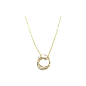 Cartier 2010s 18k Gold Baby Trinity Diamond Necklace