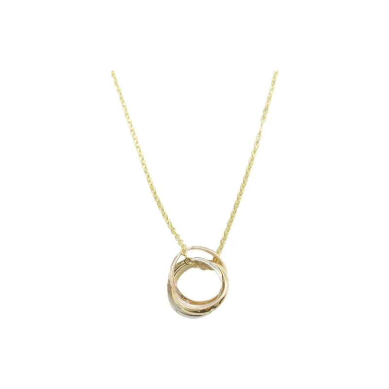 Cartier 2010s 18k Gold Baby Trinity Diamond Necklace-0