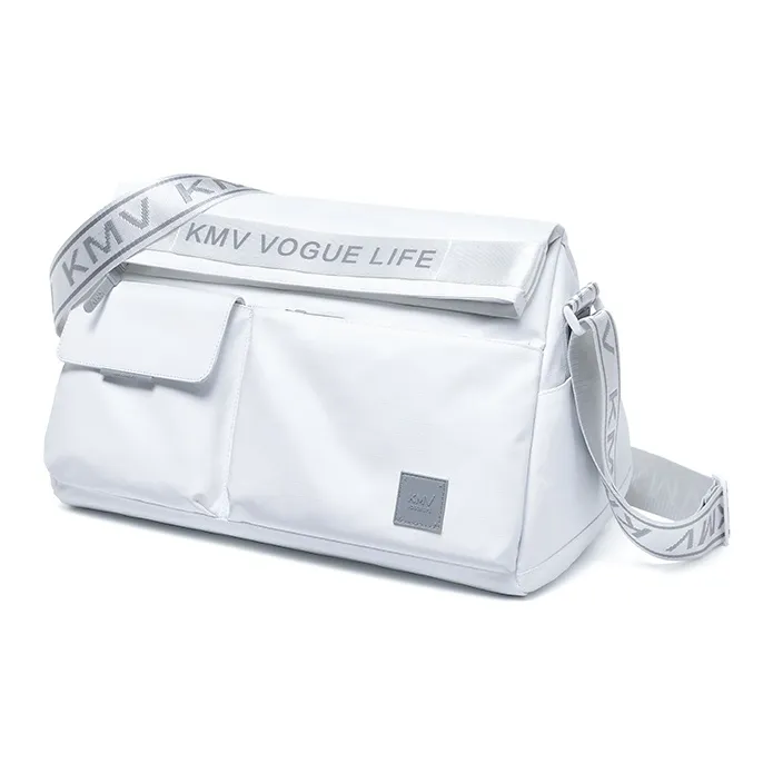 KMV Polyester Gym Bag Medium Size Unisex Black/White/Gray-9