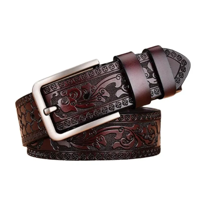 JEANSWEST Cow Leather Leather Belts Men's 3.8cm-0