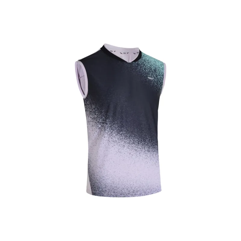 DECATHLON Badminton Clothing Men's Cyan Blue/Light Purple-1
