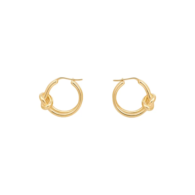 CELINE Knot Double Hoops In Brass With Gold Finish-1