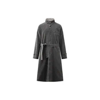 Organic Emotion Trench Coat Unisex Stone Gray