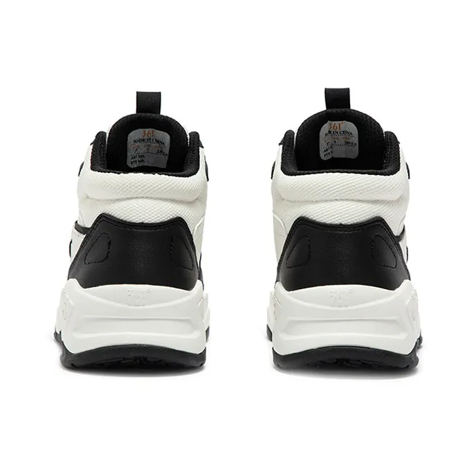 361° Thermal Slip Resistant And Abrasion Resistant High Top Skateboard Shoes Women's White Black-3