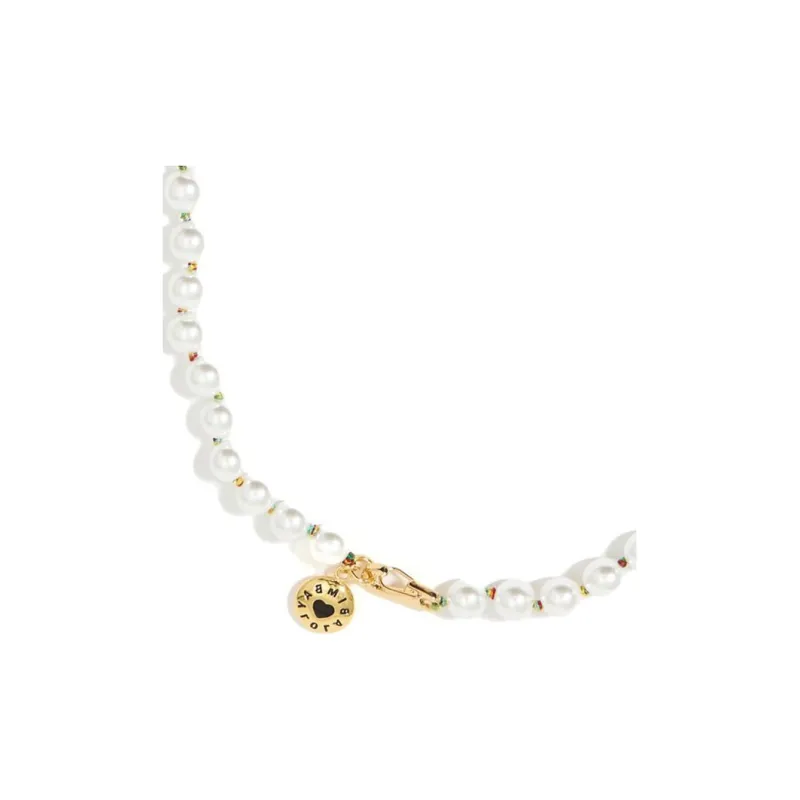 Bimba Y Lola Candy logo Faux pearl Necklace-2