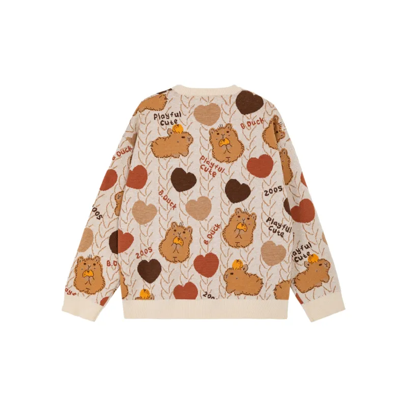 B.Duck Sweater Women's Beige Apricot-1