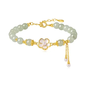 YINCHIE Bracelets White Jade/Pale Greenish White Jade Women's