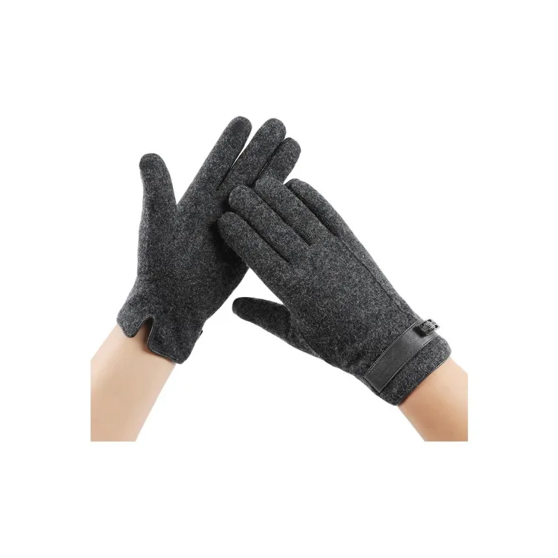 H YXIANG Wool Knit Gloves Men's-4