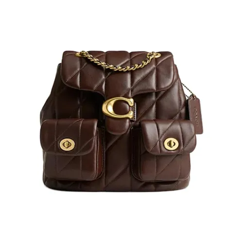 COACH Leather Backpack Small Size Women's Brown