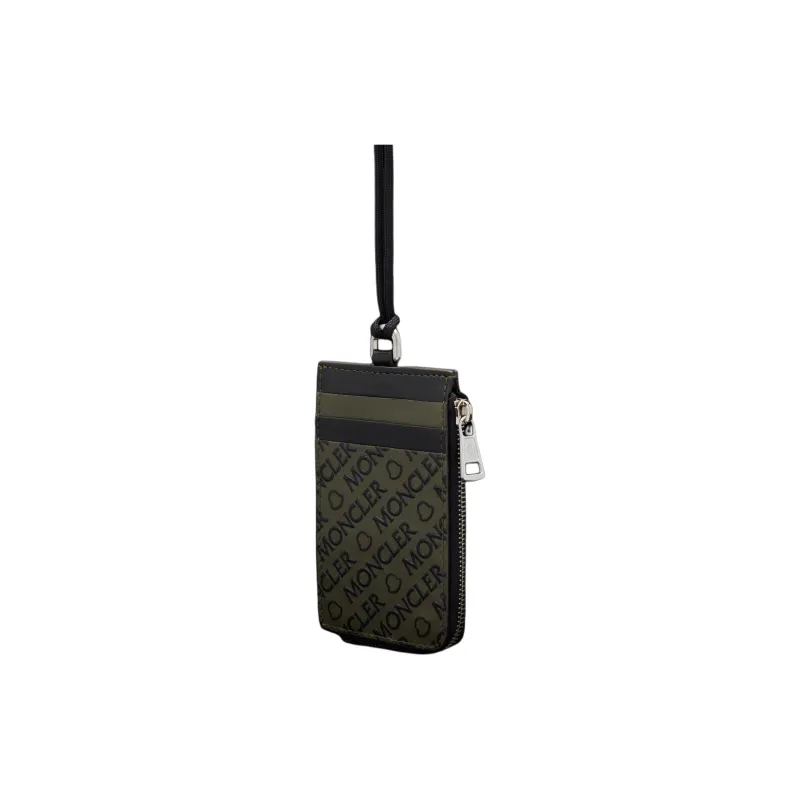 Moncler Calfskin One Shoulder Crossbody Card Holder Men's Green-0