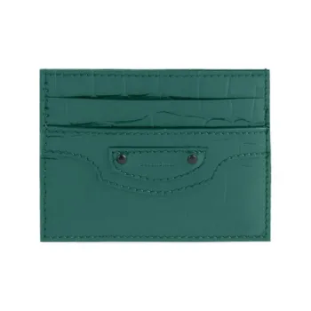 Balenciaga Neo Classic Calfskin Card Holder Men's Dark Green