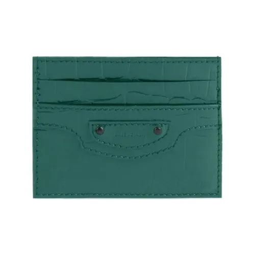 Balenciaga Neo Classic Calfskin Card Holder Men's Dark Green