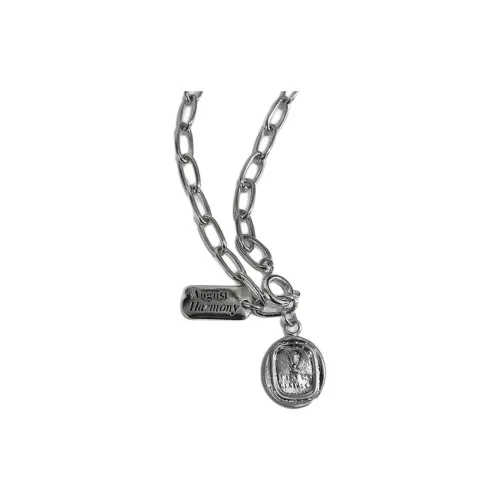AUGUST HARMONY Surgical Steel Brass Necklaces Women's Silver