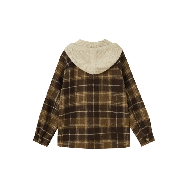SHUIYUNJIAN Coats Women's Coffee Plaid-1
