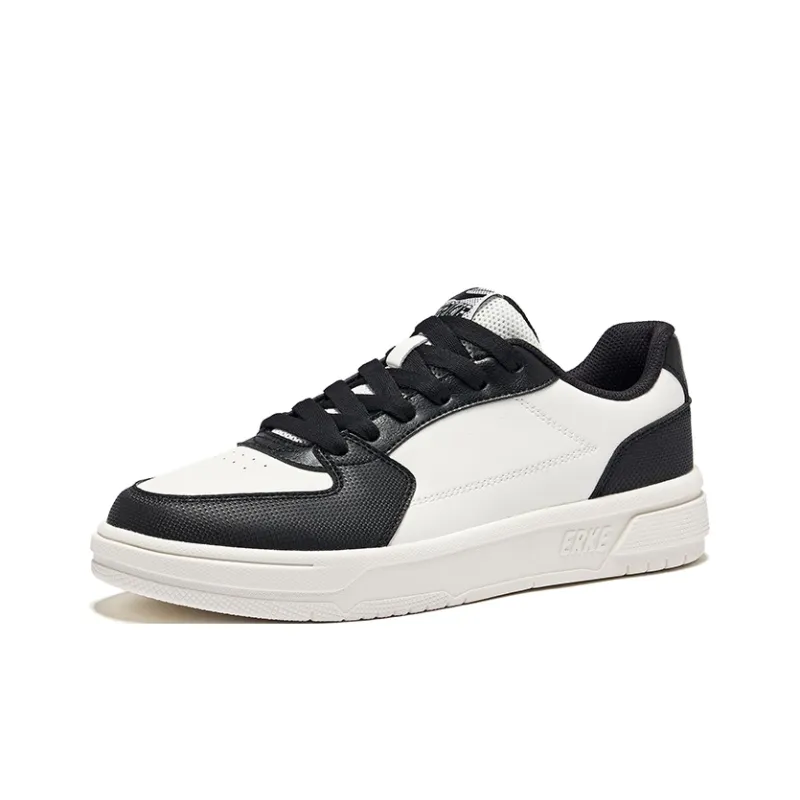 Erke Days And Wear-Resistant Slip-Resistant Low-Top Skateboard Shoes Men's Microcrystal White/Jet Black-2