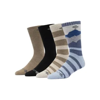 Columbia Mountain View Midweight Wool Crew Mid-Calf Socks Men's 4 Pack